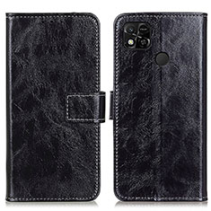 Funda de Cuero Cartera con Soporte Carcasa K04Z para Xiaomi Redmi 10A 4G Negro