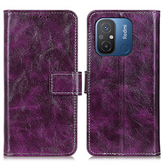 Funda de Cuero Cartera con Soporte Carcasa K04Z para Xiaomi Redmi 11A 4G Morado