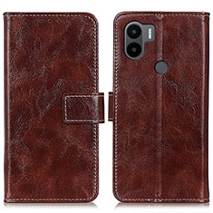 Funda de Cuero Cartera con Soporte Carcasa K04Z para Xiaomi Redmi A1 Plus Marron