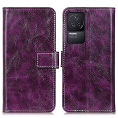 Funda de Cuero Cartera con Soporte Carcasa K04Z para Xiaomi Redmi K50 5G Morado