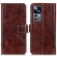 Funda de Cuero Cartera con Soporte Carcasa K04Z para Xiaomi Redmi K50 Ultra 5G Marron