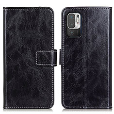 Funda de Cuero Cartera con Soporte Carcasa K04Z para Xiaomi Redmi Note 10 5G Negro