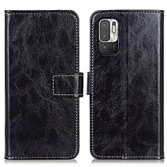 Funda de Cuero Cartera con Soporte Carcasa K04Z para Xiaomi Redmi Note 10T 5G Negro