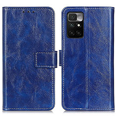 Funda de Cuero Cartera con Soporte Carcasa K04Z para Xiaomi Redmi Note 11 4G (2021) Azul