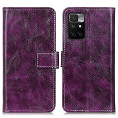 Funda de Cuero Cartera con Soporte Carcasa K04Z para Xiaomi Redmi Note 11 4G (2021) Morado