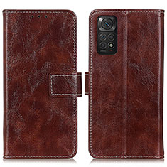 Funda de Cuero Cartera con Soporte Carcasa K04Z para Xiaomi Redmi Note 11 4G (2022) Marron