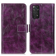 Funda de Cuero Cartera con Soporte Carcasa K04Z para Xiaomi Redmi Note 11 4G (2022) Morado