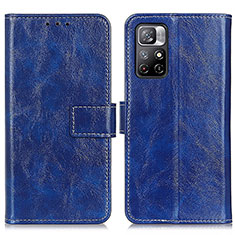 Funda de Cuero Cartera con Soporte Carcasa K04Z para Xiaomi Redmi Note 11 5G Azul