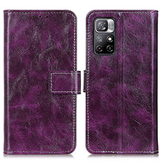 Funda de Cuero Cartera con Soporte Carcasa K04Z para Xiaomi Redmi Note 11 5G Morado