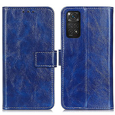 Funda de Cuero Cartera con Soporte Carcasa K04Z para Xiaomi Redmi Note 11S 4G Azul