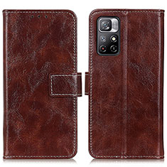 Funda de Cuero Cartera con Soporte Carcasa K04Z para Xiaomi Redmi Note 11T 5G Marron