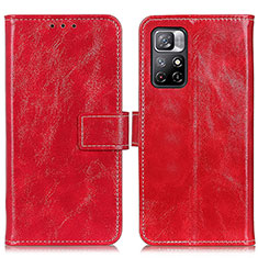 Funda de Cuero Cartera con Soporte Carcasa K04Z para Xiaomi Redmi Note 11T 5G Rojo