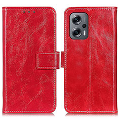 Funda de Cuero Cartera con Soporte Carcasa K04Z para Xiaomi Redmi Note 11T Pro+ Plus 5G Rojo