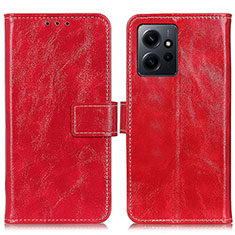 Funda de Cuero Cartera con Soporte Carcasa K04Z para Xiaomi Redmi Note 12 4G Rojo