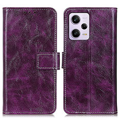 Funda de Cuero Cartera con Soporte Carcasa K04Z para Xiaomi Redmi Note 12 Pro 5G Morado