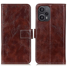 Funda de Cuero Cartera con Soporte Carcasa K04Z para Xiaomi Redmi Note 12 Turbo 5G Marron