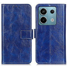 Funda de Cuero Cartera con Soporte Carcasa K04Z para Xiaomi Redmi Note 13 Pro 5G Azul