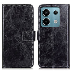 Funda de Cuero Cartera con Soporte Carcasa K04Z para Xiaomi Redmi Note 13 Pro 5G Negro