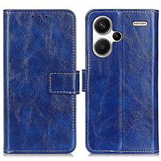 Funda de Cuero Cartera con Soporte Carcasa K04Z para Xiaomi Redmi Note 13 Pro+ Plus 5G Azul