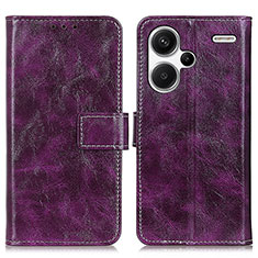 Funda de Cuero Cartera con Soporte Carcasa K04Z para Xiaomi Redmi Note 13 Pro+ Plus 5G Morado