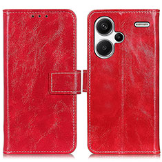 Funda de Cuero Cartera con Soporte Carcasa K04Z para Xiaomi Redmi Note 13 Pro+ Plus 5G Rojo