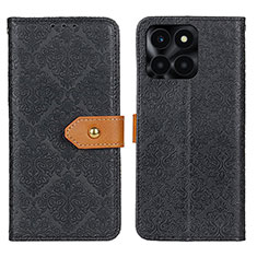 Funda de Cuero Cartera con Soporte Carcasa K05Z para Huawei Honor X6a Negro