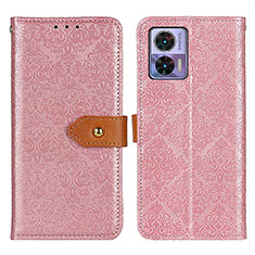 Funda de Cuero Cartera con Soporte Carcasa K05Z para Motorola Moto Edge 30 Neo 5G Rosa