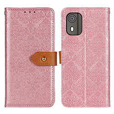 Funda de Cuero Cartera con Soporte Carcasa K05Z para Nokia C02 Rosa