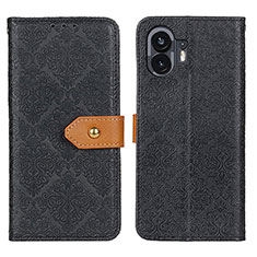 Funda de Cuero Cartera con Soporte Carcasa K05Z para Nothing Phone 2 Negro