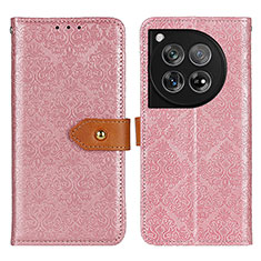 Funda de Cuero Cartera con Soporte Carcasa K05Z para OnePlus 12 5G Rosa