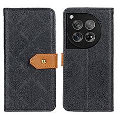 Funda de Cuero Cartera con Soporte Carcasa K05Z para OnePlus 12R 5G Negro