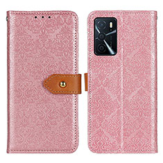 Funda de Cuero Cartera con Soporte Carcasa K05Z para Oppo A16 Rosa