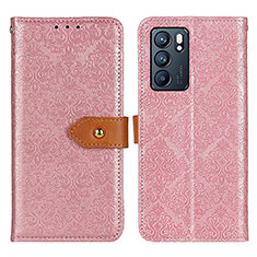 Funda de Cuero Cartera con Soporte Carcasa K05Z para Oppo Reno6 5G Rosa