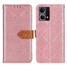 Funda de Cuero Cartera con Soporte Carcasa K05Z para Oppo Reno7 4G Rosa