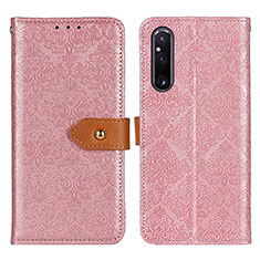 Funda de Cuero Cartera con Soporte Carcasa K05Z para Sony Xperia 1 V Rosa