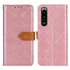 Funda de Cuero Cartera con Soporte Carcasa K05Z para Sony Xperia 5 III Rosa