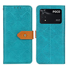 Funda de Cuero Cartera con Soporte Carcasa K05Z para Xiaomi Poco M4 Pro 4G Verde