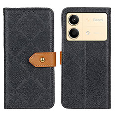 Funda de Cuero Cartera con Soporte Carcasa K05Z para Xiaomi Redmi Note 13R Pro 5G Negro