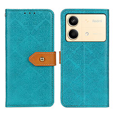 Funda de Cuero Cartera con Soporte Carcasa K05Z para Xiaomi Redmi Note 13R Pro 5G Verde