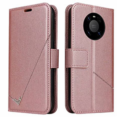 Funda de Cuero Cartera con Soporte Carcasa K06 para Huawei Mate 40 Pro Oro Rosa