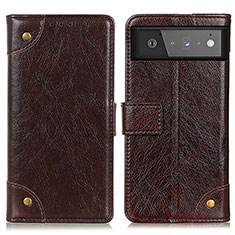 Funda de Cuero Cartera con Soporte Carcasa K06Z para Google Pixel 6 5G Marron