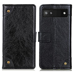 Funda de Cuero Cartera con Soporte Carcasa K06Z para Google Pixel 6a 5G Negro