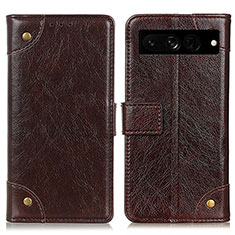 Funda de Cuero Cartera con Soporte Carcasa K06Z para Google Pixel 7 Pro 5G Marron