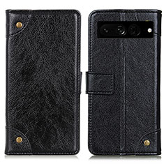 Funda de Cuero Cartera con Soporte Carcasa K06Z para Google Pixel 7 Pro 5G Negro