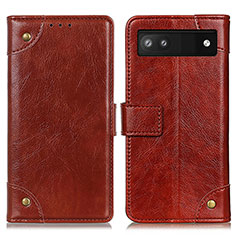 Funda de Cuero Cartera con Soporte Carcasa K06Z para Google Pixel 7a 5G Marron Claro