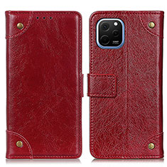 Funda de Cuero Cartera con Soporte Carcasa K06Z para Huawei Enjoy 50z Rojo