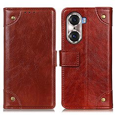 Funda de Cuero Cartera con Soporte Carcasa K06Z para Huawei Honor 60 5G Marron Claro