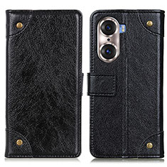 Funda de Cuero Cartera con Soporte Carcasa K06Z para Huawei Honor 60 5G Negro