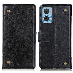 Funda de Cuero Cartera con Soporte Carcasa K06Z para Motorola Moto E22 Negro