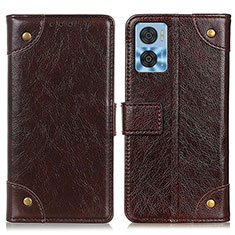 Funda de Cuero Cartera con Soporte Carcasa K06Z para Motorola Moto E22i Marron